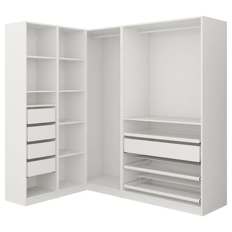 IKEA PAX ПАКС, кутовий гардероб, білий, 160/188x201 см 692.185.15 фото №1