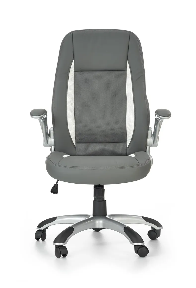 Крісло комп'ютерне офісне обертове HALMAR SATURN сірий, екошкіра перфорована фото №6