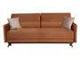 BRW тримісний диван Abril розкладний з ящиком для зберігання велюровий коричневий, Елемент 07 Коричневий / Елемент 06 Бежевий SO3-ABRIL-3DL-G1_BA429D фото