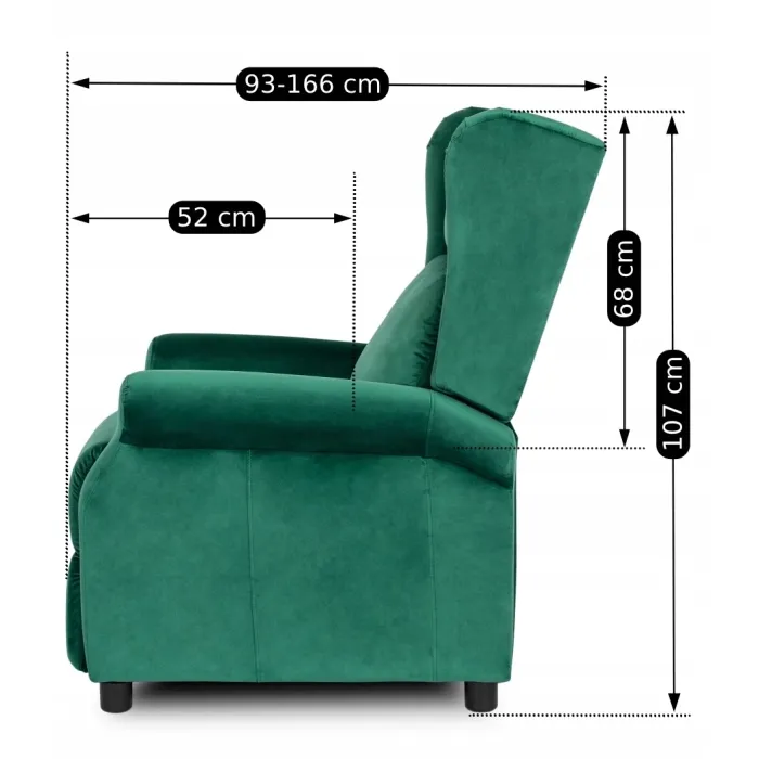 Кресло реклайнер бархатное MEBEL ELITE SIMON Velvet, зеленый фото №16