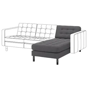 IKEA LANDSKRONA ЛАНДСКРУНА, козетка, доп модуль, Окрашенный в темно-серый / деревянный / черный цвет 294.441.67 фото