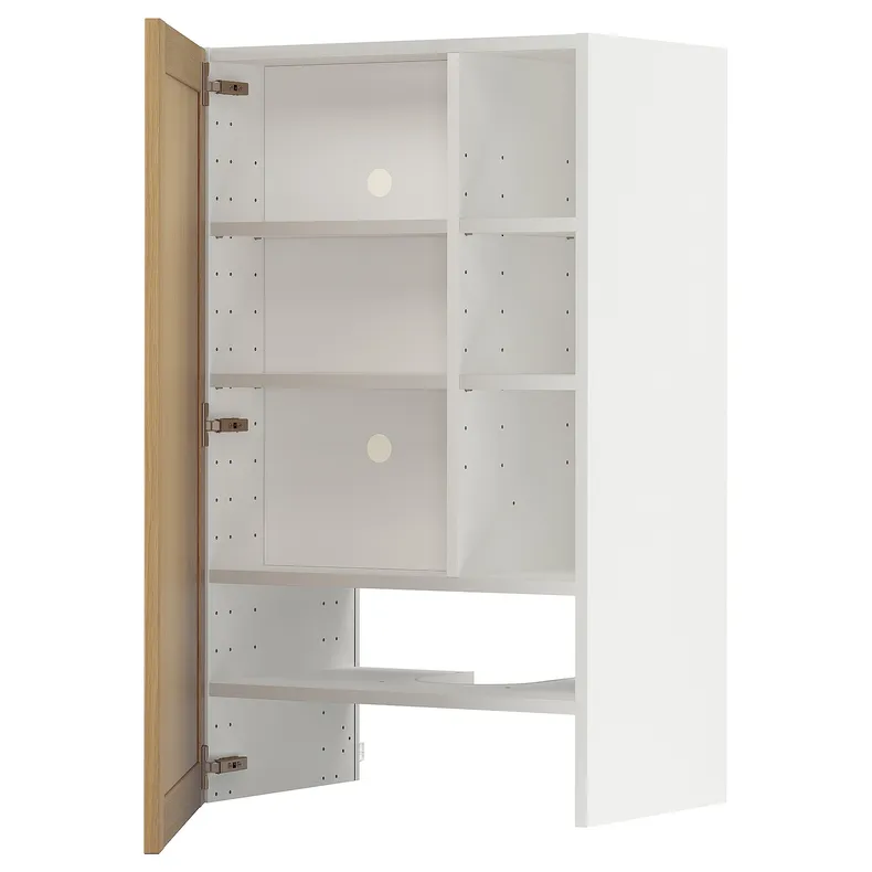 IKEA METOD МЕТОД, навесной шкаф д / вытяжки / полка / дверь, белый / дуб форсбака, 60x100 см 295.093.85 фото №1