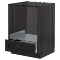 IKEA METOD МЕТОД / MAXIMERA МАКСИМЕРА, напольный шкаф д / духовки, с ящиком, черный / Лерхиттан с черными пятнами, 60x60 см 692.601.37 фото thumb №1