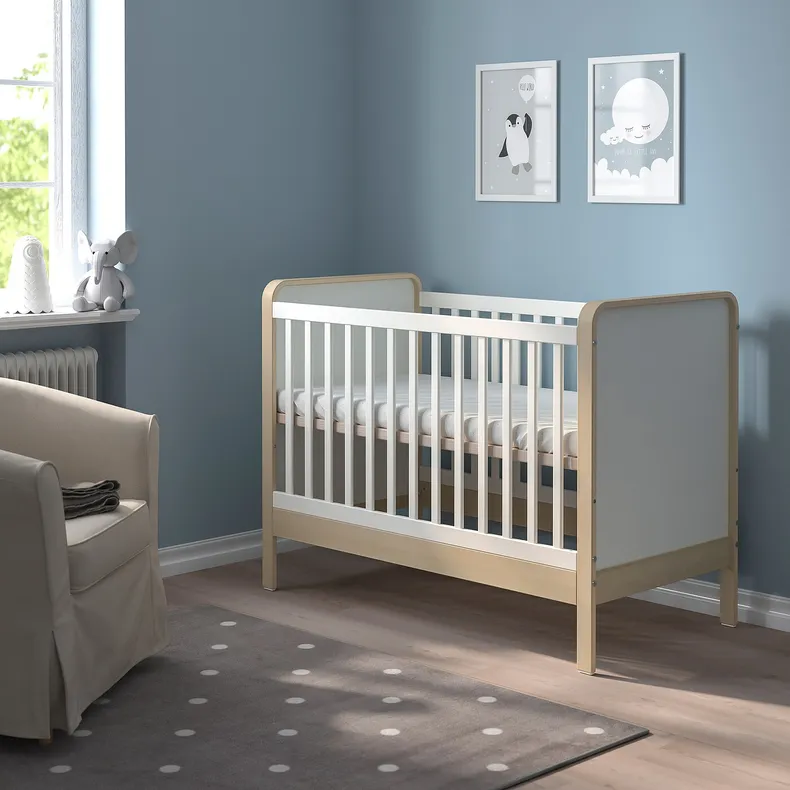IKEA ÄLSKVÄRD ЕЛЬСКВЕРД, ліжко для немовлят, береза/білий, 60x120 см 503.148.09 фото №2