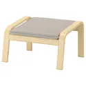IKEA POÄNG ПОЕНГ, крісло та підставка для ніг, березовий шпон / КНІСА світло-бежевий 694.842.36 фото thumb №5