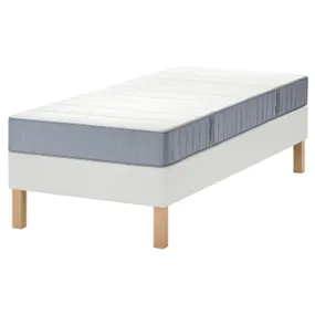 IKEA LYNGÖR ЛЮНГЕР, диван-ліжко, Vesteröy середня твердість / легка блакитно-біла, 90x200 см 795.534.27 фото