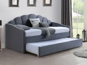 Кровать односпальная бархатная SIGNAL BELLA Velvet, Bluvel 14 - серый, 90x200 см фото