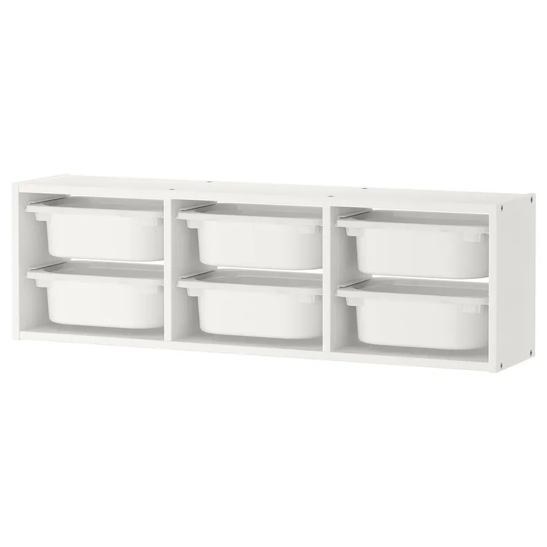 IKEA TROFAST ТРУФАСТ, модуль навісний, білий/білий, 99x21x30 см 395.333.61 фото №1