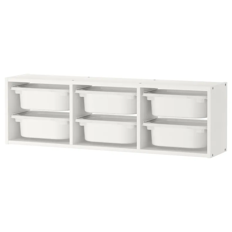 IKEA TROFAST ТРУФАСТ, настенный модуль для хранения, белый, 99x21x30 см фото №1