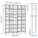 IKEA BILLY БІЛЛІ / OXBERG ОКСБЕРГ, книжк шафа зі склян двер/дод модул, імітувати. дуб, 200x30x237 см 595.819.02 фото thumb №5