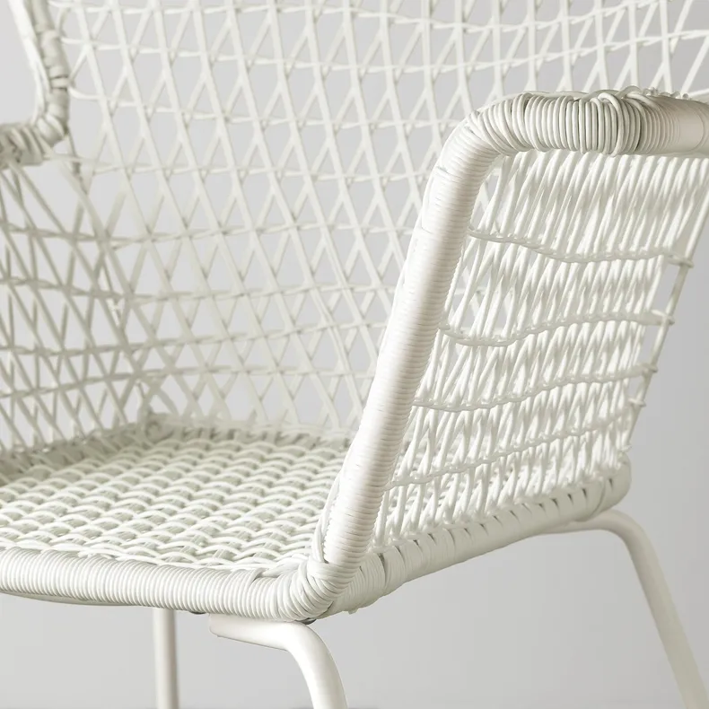 IKEA HÖGSTEN ХЕГСТЕН, крісло з підлокітниками, вуличне, білий 202.098.62 фото №3