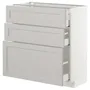IKEA METOD МЕТОД / MAXIMERA МАКСИМЕРА, напольный шкаф с 3 ящиками, белый / светло-серый, 80x37 см 292.742.64 фото
