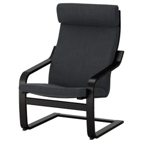 IKEA POÄNG ПОЭНГ, кресло, черный / коричневый / антрацитовый 191.977.80 фото