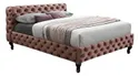 Кровать двуспальная бархатная SIGNAL HERRERA Velvet, Bluvel 52 - античный розовый, 160x200 см фото thumb №1