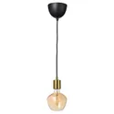 IKEA SKAFTET СКАФТЕТ / MOLNART МОЛНАРТ, подвесной светильник с лампочкой, Латунь в форме колокола / бронзовое прозрачное стекло 394.912.62 фото thumb №1