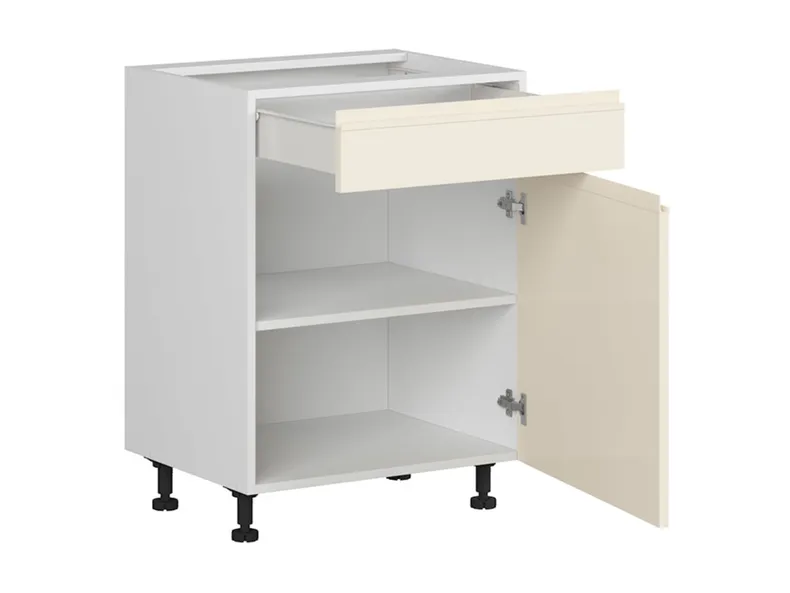 BRW Правосторонний кухонный шкаф Sole 60 см с выдвижным ящиком магнолия глянцевая, альпийский белый/магнолия глянец FH_D1S_60/82_P/SMB-BAL/XRAL0909005 фото №3