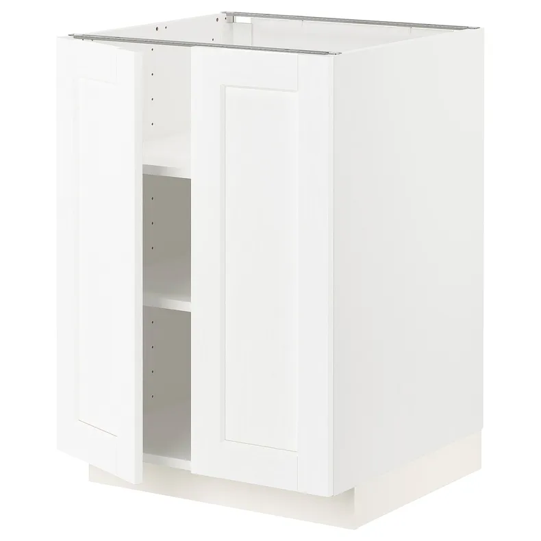 IKEA METOD МЕТОД, підлогова шафа з полицями / 2 дверцят, білий Енкопінг / білий імітація дерева, 60x60 см 694.733.70 фото №1