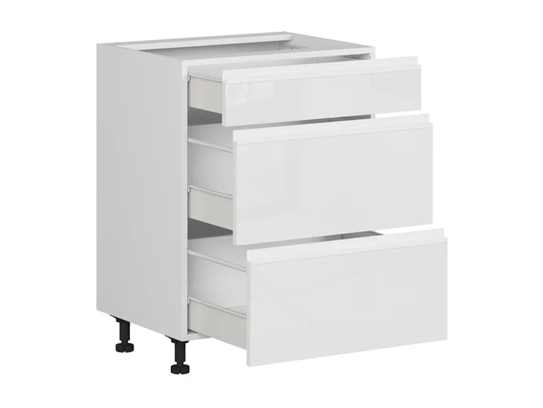 BRW Кухонный цокольный шкаф Sole 60 см с выдвижными ящиками белый глянец, альпийский белый/глянцевый белый FH_D3S_60/82_2SMB/SMB-BAL/BIP фото №3