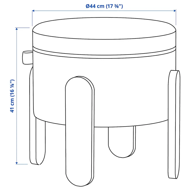 IKEA FÖRLUNDA ФЕРЛУНДА, пуф, з біном / Tonerud сірий 605.702.43 фото №7