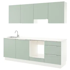 IKEA ENHET ЕНХЕТ, кухня, блідо-сіро-зелений, 243x63.5x222 см 094.992.12 фото