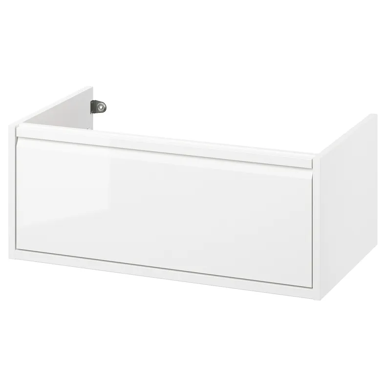 IKEA ÄNGSJÖN ЭНГШЁН, шкаф для раковины с ящиком, белый глянец, 80x48x33 см 605.350.99 фото №1
