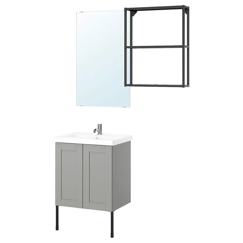IKEA ENHET ЭНХЕТ, ванная, антрацит / серый каркас, 64x43x87 см 295.474.48 фото №1