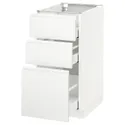 IKEA METOD МЕТОД / MAXIMERA МАКСІМЕРА, підлогова шафа з 3 шухлядами, білий / Voxtorp матовий білий, 40x60 см 391.128.03 фото thumb №1