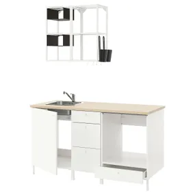 IKEA ENHET ЕНХЕТ, кухня, білий, 163x63.5x222 см 393.373.79 фото