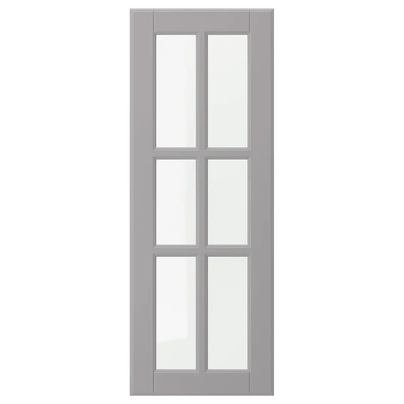 IKEA BODBYN БУДБІН, скляні дверцята, сірий, 30x80 см 804.850.36 фото №1