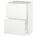 IKEA METOD МЕТОД / MAXIMERA МАКСІМЕРА, підлогова шафа з 2 шухлядами, білий / Voxtorp матовий білий, 60x37 см 691.128.30 фото thumb №1