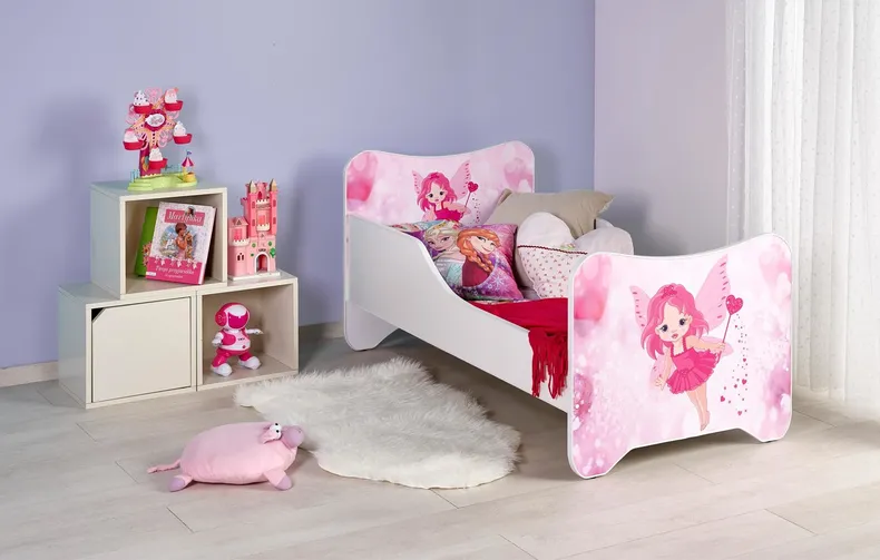 Ліжко для дітей з матрацом HALMAR HAPPY Fairy 145x76 см біле/рожеве фото №6