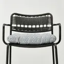 IKEA LÄCKÖ ЛЕККЕ, крісло з підлокітниками, вуличне, темно-сірий/КЛЕСАН синій 394.351.91 фото thumb №2