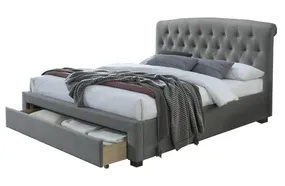 Двоспальне ліжко з шухлядками HALMAR AVANTI 160x200 см сірий фото