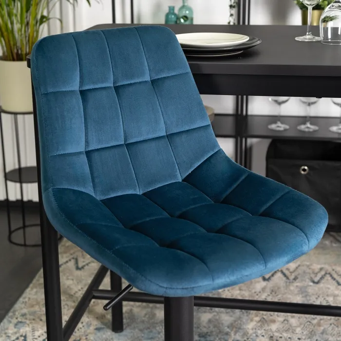 Барный стул бархатный MEBEL ELITE ARCOS 2 Velvet, темно-синий фото №3