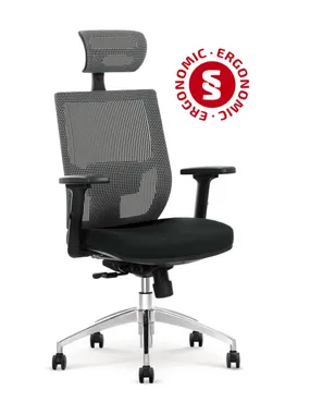 Крісло комп'ютерне HALMAR ADMIRAL сірий/ чорний фото