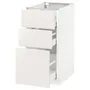IKEA METOD МЕТОД / MAXIMERA МАКСІМЕРА, підлогова шафа з 3 шухлядами, білий / ВЕДДІНГЕ білий, 40x60 см 290.496.28 фото