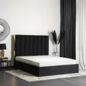 Кровать двуспальная бархатная MEBEL ELITE EMILIO Velvet, 160x200 см, Черный фото thumb №5