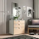 IKEA SMÅSTAD СМОСТАД / PLATSA ПЛАТСА, комод с 3 ящиками, белый / берёзовый, 60x42x63 см 894.201.92 фото thumb №3