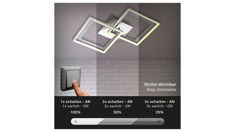 BRW Frame Led 2-позиционный металлический потолочный светильник серебристый 085517 фото №5