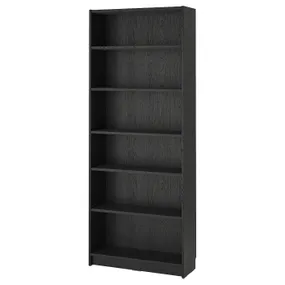 IKEA BILLY БІЛЛІ, книжкова шафа, чорний під дуб, 80x28x202 см 404.773.40 фото