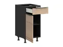 BRW Sole L6 40 см левый кухонный шкаф с ящиком дуб галифакс натуральный, Черный/дуб галифакс натур FM_D1S_40/82_L/SMB-CA/DHN фото thumb №3