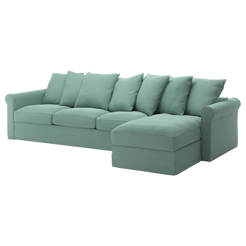 IKEA GRÖNLID ГРЕНЛІД, 4-місний диван із кушеткою, ЛЬЙУНГЕН світло-зелений 594.088.46 фото №1