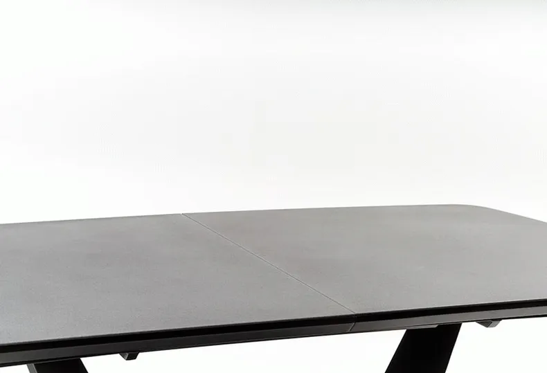 Кухонний стіл розкладний HALMAR FANGOR 160-220x90 см, стільниця - темно-сіра, основа - чорна фото №14
