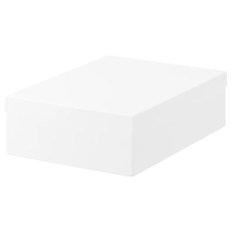 IKEA TJENA ТЙЕНА, коробка для зберігання з кришкою, білий, 25x35x10 см 903.954.22 фото №1