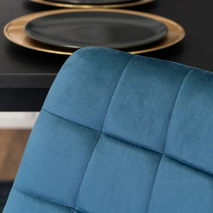 Барный стул бархатный MEBEL ELITE ARCOS Velvet, синий/золотой фото №4
