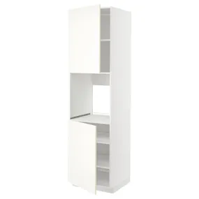 IKEA METOD МЕТОД, висока шафа для дух, 2 дверцят / пол, білий / ВАЛЛЬСТЕНА білий, 60x60x220 см 195.073.77 фото