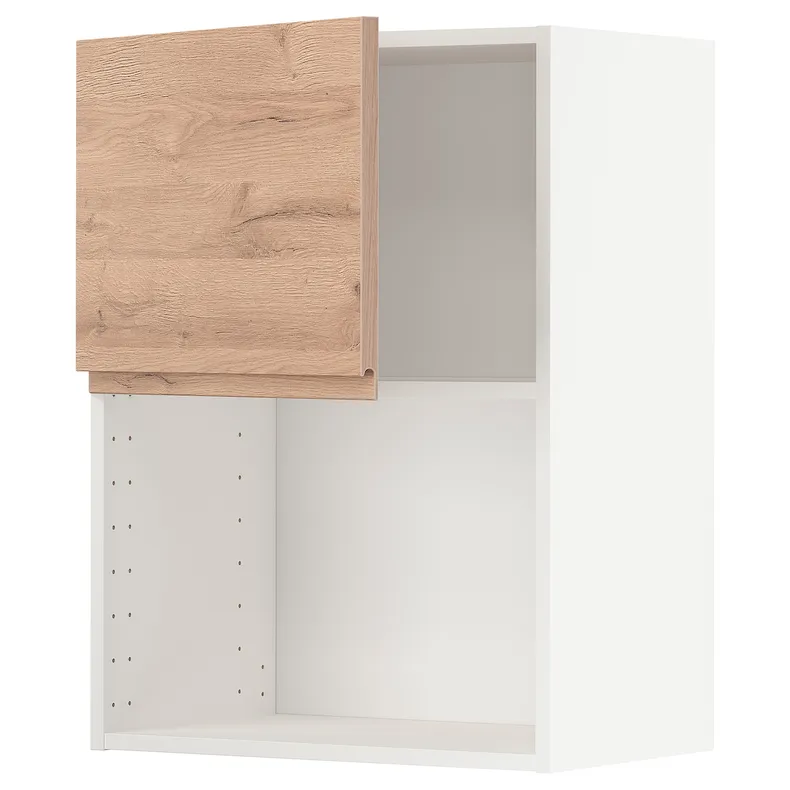 IKEA METOD МЕТОД, шафа навісна для мікрохвильової печ, білий / Voxtorp імітація. дуб, 60x80 см 794.635.87 фото №1