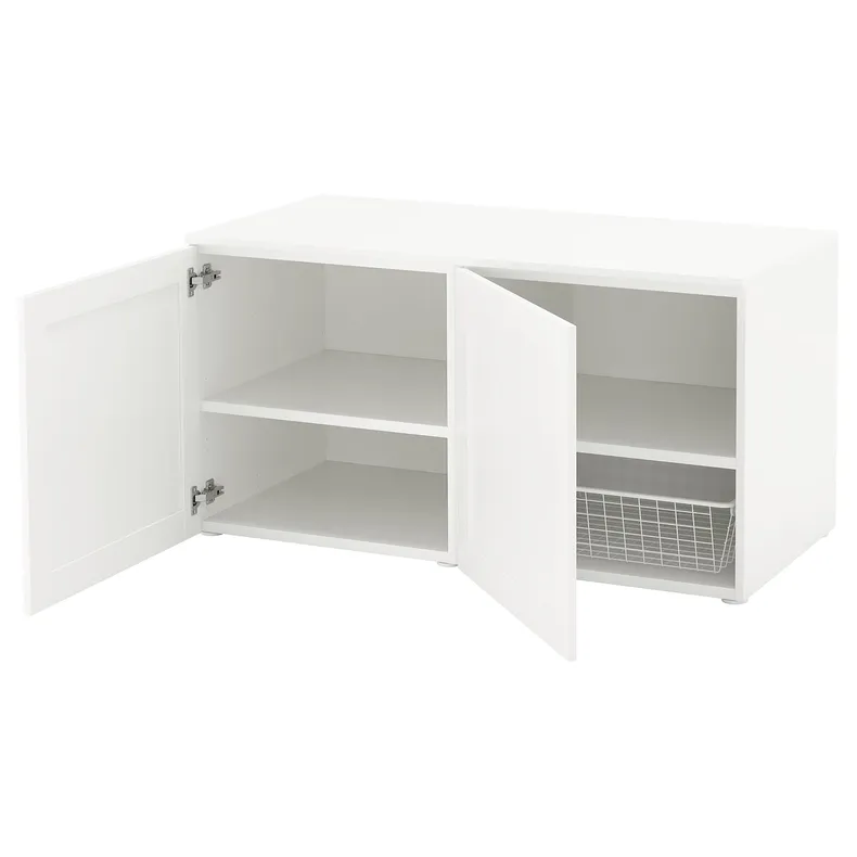 IKEA PLATSA ПЛАТСА, скамья с ящиком, белый / саннидальный белый, 120x57x63 см 992.038.19 фото №1