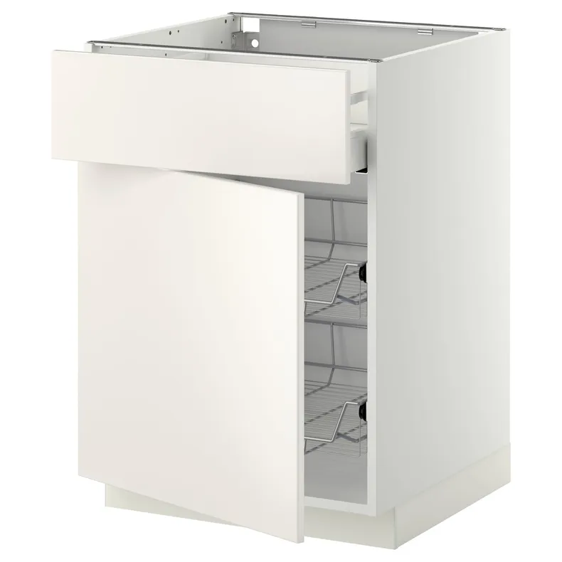 IKEA METOD МЕТОД / MAXIMERA МАКСИМЕРА, напольн шкаф с пров корз / ящ / дверью, белый / белый, 60x60 см 394.552.40 фото №1