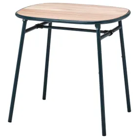 IKEA DUVSKÄR ДУВШЕР, стіл, для вулиці, чорно-синій / евкаліпт, 76x63 см 905.157.59 фото